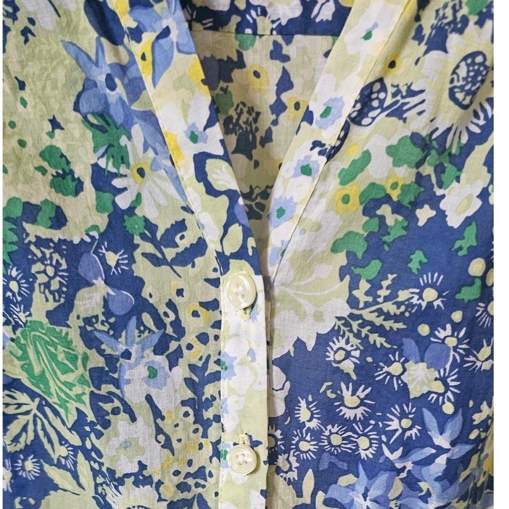 Talbots Floral Print Cotton Blend Button Front Dress -Butterfly Garden Size 2 - Picture 4 of 8